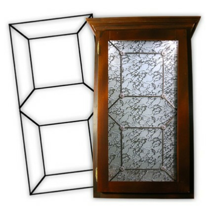 Compliment your kitchen with Leaded Glass cabinet glass inserts from Woelky's Glass Studio