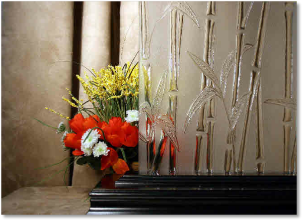 Enlarged view of Bamboo Frost Glass cut to your size